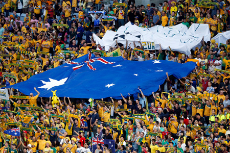 فرحة الجماهير الأسترالية بفوز الكنغر بلقب كأس آسيا