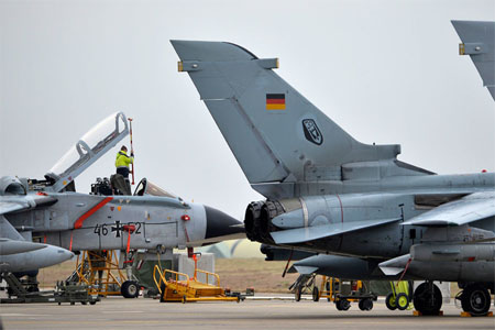 German Tornado jet at the air base in Incirlik, Turkey.