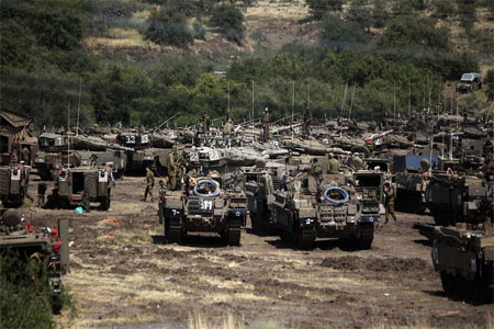 أعداد كبيرة من الدبابات والجنود الإسرائيليين في الجولان السوري المحتل