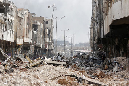 Destroyed buildings from clashes are seen during fighting between Iraqi forces and Islamic State militants in the Old City of Mosul, Iraq July 7, 2017