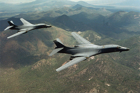 A pair of B-1B Lancer bombers