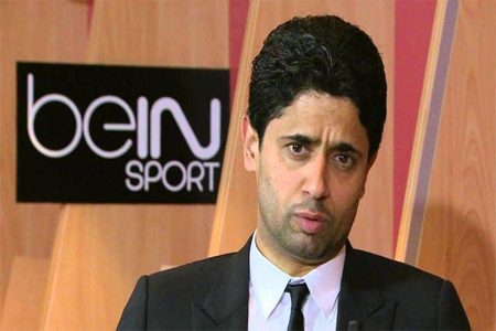 القطري ناصر الخليفي، الرئيس التنفيذي لمجموعة (بي ان) ونادي باريس سان جرمان الفرنسي