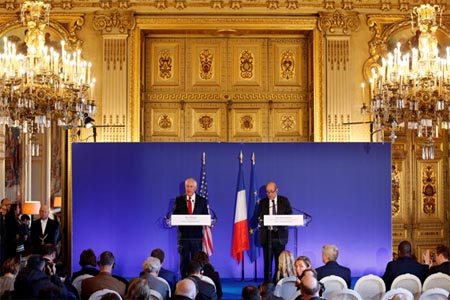 وزير الخارجية الأميركي ريكس تيلرسون خلال المؤتمر الصحافي