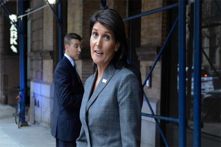 المندوبة الأمريكية الدائمة لدى الأمم المتحدة نيكي هايلي