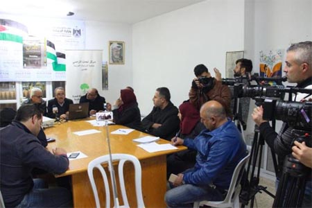 مؤتمر صحافي حول الاستيطان- عدسة سميح شاهين