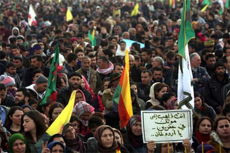 المظاهرات ضد الهجوم التركي تتواصل