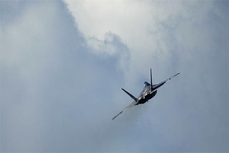 A U.S. Air Force F-22 Raptor fighter jet