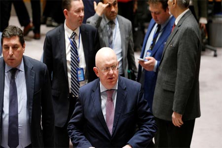 Russian ambassador to the U.N. Vasily Nebenzya, February 23, 2018.