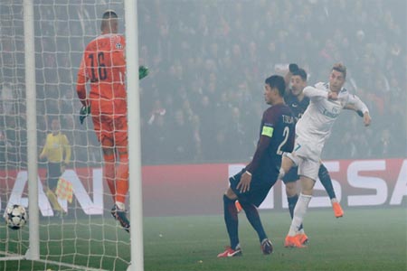 رونالدو لحظة تسجيله الهدف الأول