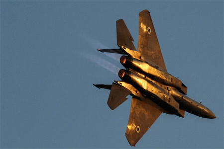 An Israeli air force F-15 fighter jet