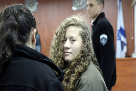 Ahed Tamimi at a military court.