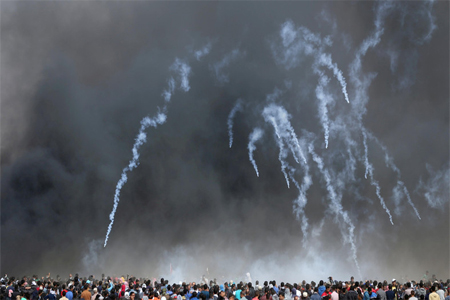 Israeli troops have killed 38 Palestinians and wounded more than 5,000 others since the protests began.
