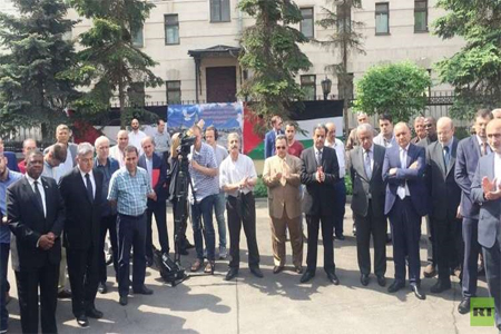 وقفة تضامنية دعما للشعب الفلسطيني في العاصمة الروسية موسكو