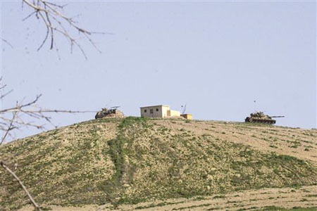 الموقع الجديد الذي احتلته تركيا في بلدة أشمة السورية لدفن رفات سليمان شاه فيه (ا ف ب)