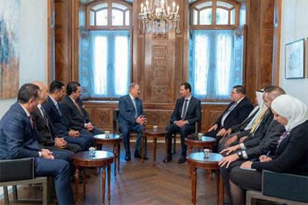 A parliamentary delegation meets with Syrian President Bashar Assad in Damascus in November (Photo courtesy of SANA news agency)
