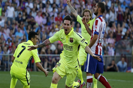 ليونيل ميسي يحرز الهدف الذهبي لبرشلونة