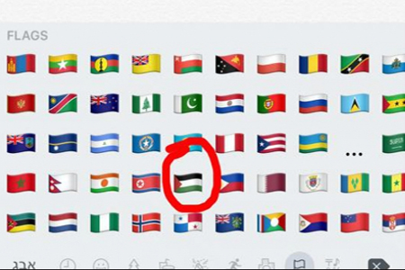 علم فلسطين في لوحة مفاتيح iOS9