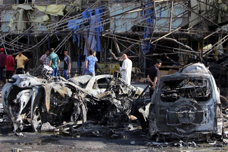 AFP أحدى التفجيرات بالسيارات المفخخة