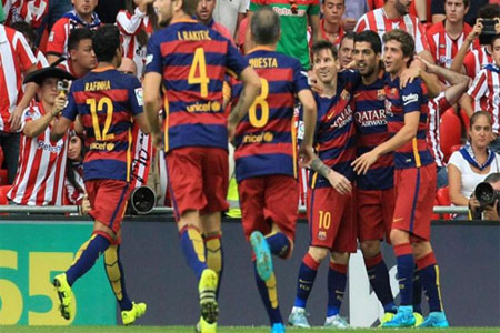 نجوم برشلونة ثأروا لهزيمتهم برباعية على نفس الملعب أمام بلباو (الأوروبية)