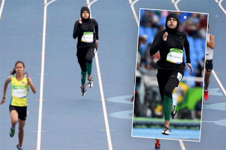 دخلت العداءة السعودية كاريمان أبو الجدايل تاريخ الأولمبياد، وذلك بعد تمثيلها لبلدها في منافسات الركض 100 متر، كأول لاعبة سعودية تشارك في سباق 100 متر عدو في الأولمبياد