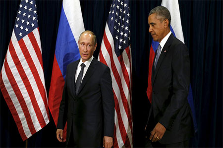 U.S. President Barack Obama and Russian President Vladimir Putin © Kevin Lamarque / Reuters