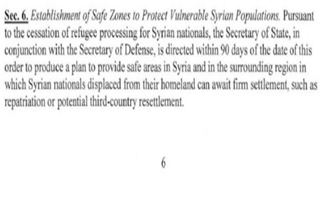 الفقرة السادسة التي تضمّنت قرار إنشاء منطقة آمنة (المصدر: هافينغتون بوست)