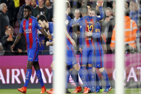 برشلونة يكتسح خيخون بسداسية في الليغا