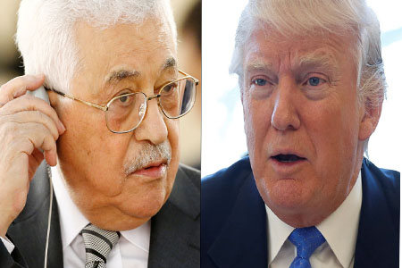 Palestinian President Mahmoud Abbas and U.S. President Donald Trump