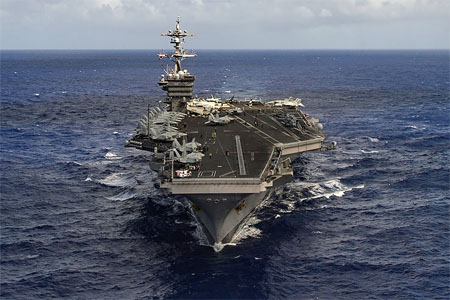 FILE PHOTO: The aircraft carrier USS Carl Vinson.